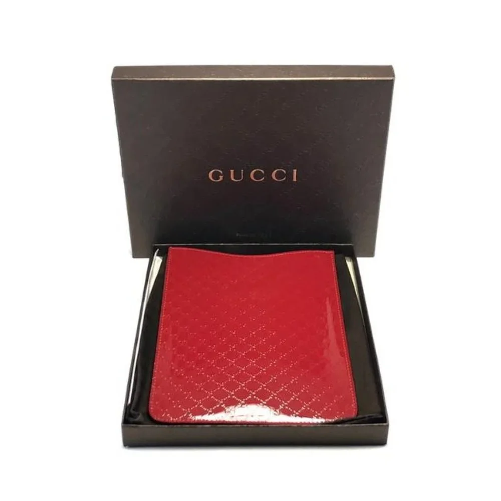 GUCCI Red Mini Ipad Leather Case Cover Tech Accessory